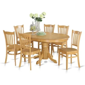OAK 7 Piece Dining Table Set