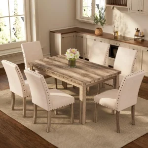 60" Rustic 6-Seater Dining Set