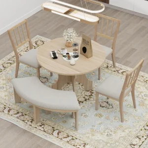 5-Piece Round Dining Table Set