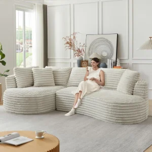 Curved L Shaped Boneless Cloud Sectional