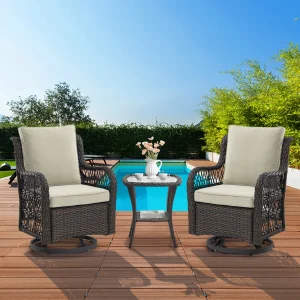3 Piece Bistro, Swivel Glider Rocking Chairs